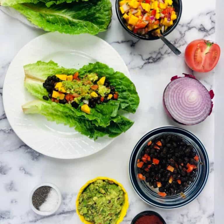Black Bean Lettuce Wrap Recipe (With Fresh Guacamole)