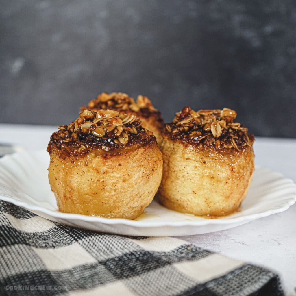 Air Fryer Baked Apples With Cinnamon Oat Stuffing