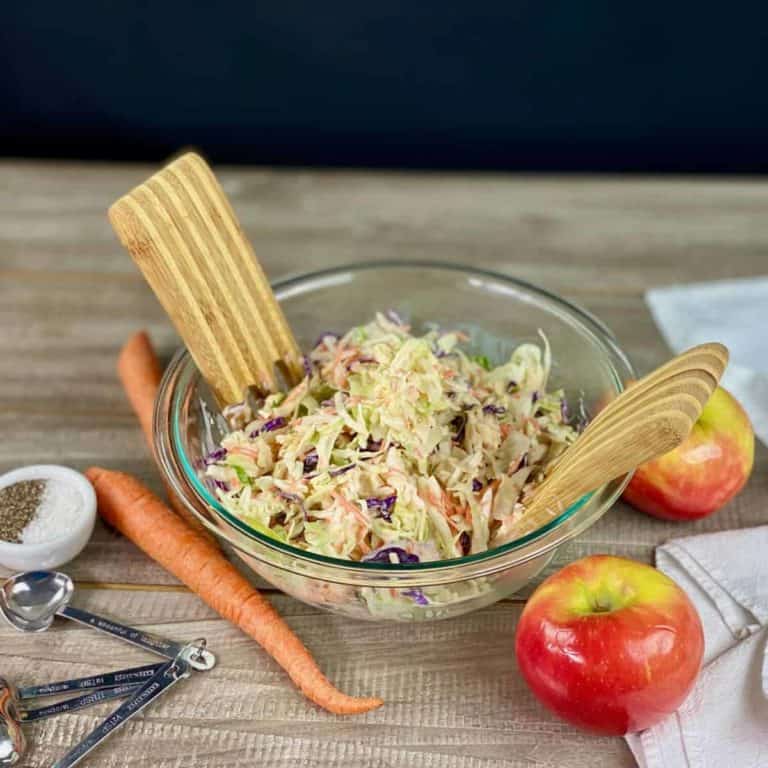 The Perfect Side: Bright, Tangy, Crisp Apple Carrot Slaw Makes Entreés Sing!