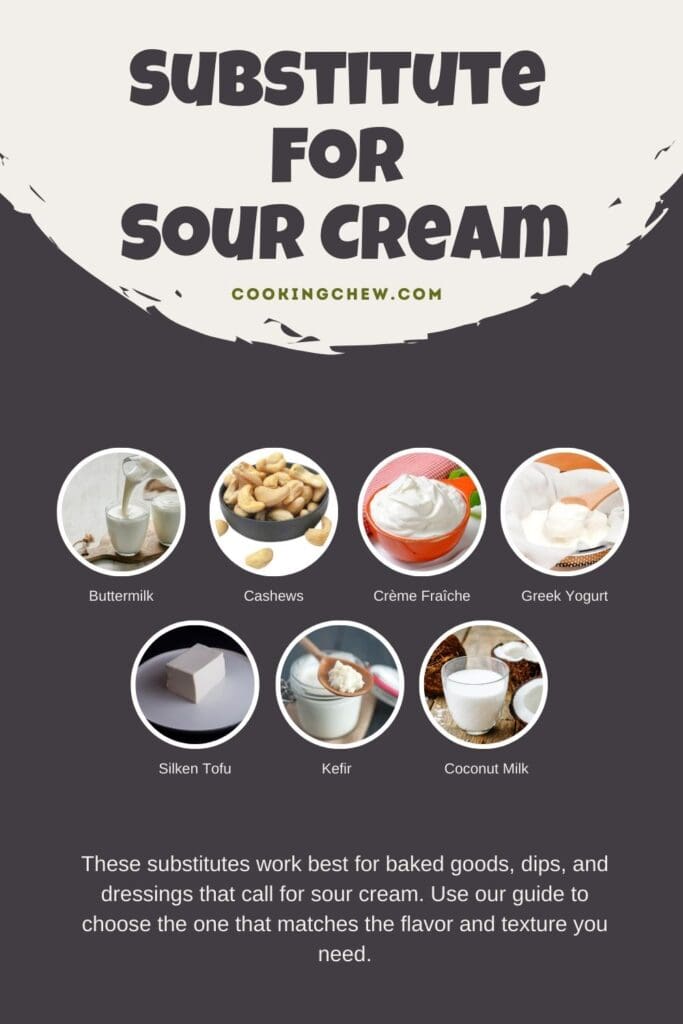 Sour cream substitutes visually represented in the image.