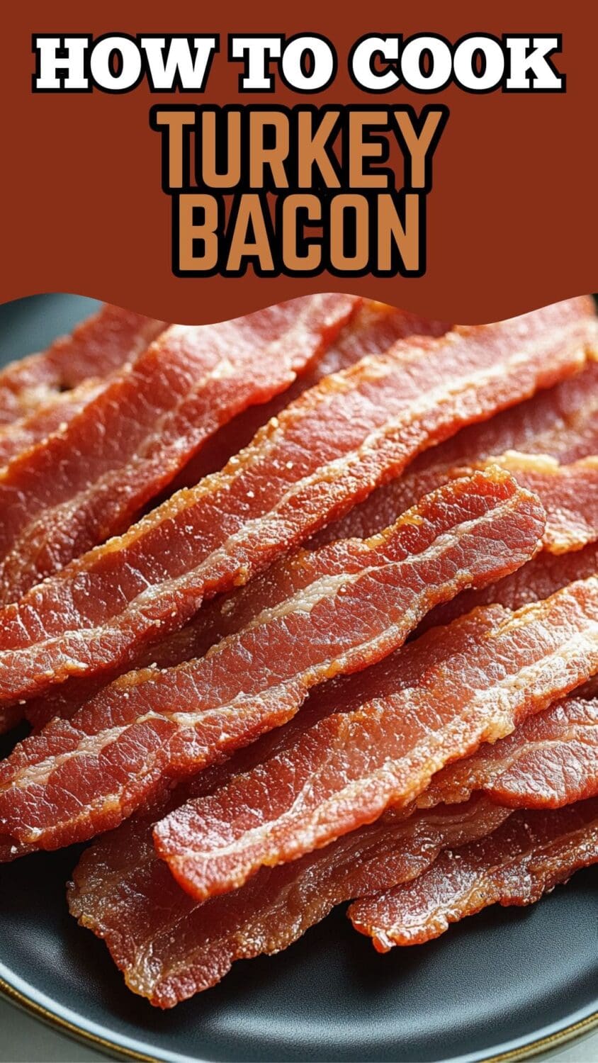 A plate of crispy turkey bacon cooked to perfection, with golden edges.