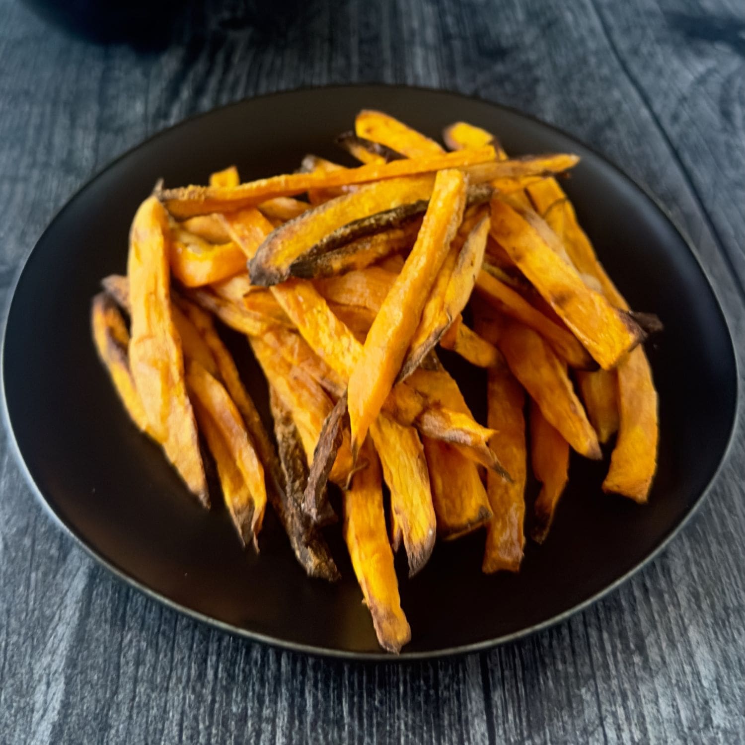 Delicious and healthy crispy sweet potato fries, easy to make in the air fryer.