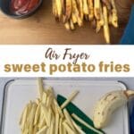 Homemade sweet potato fries recipe, perfectly crispy and easy to make in the air fryer.
