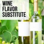 An image of two bottles of white wine at the vineyard.