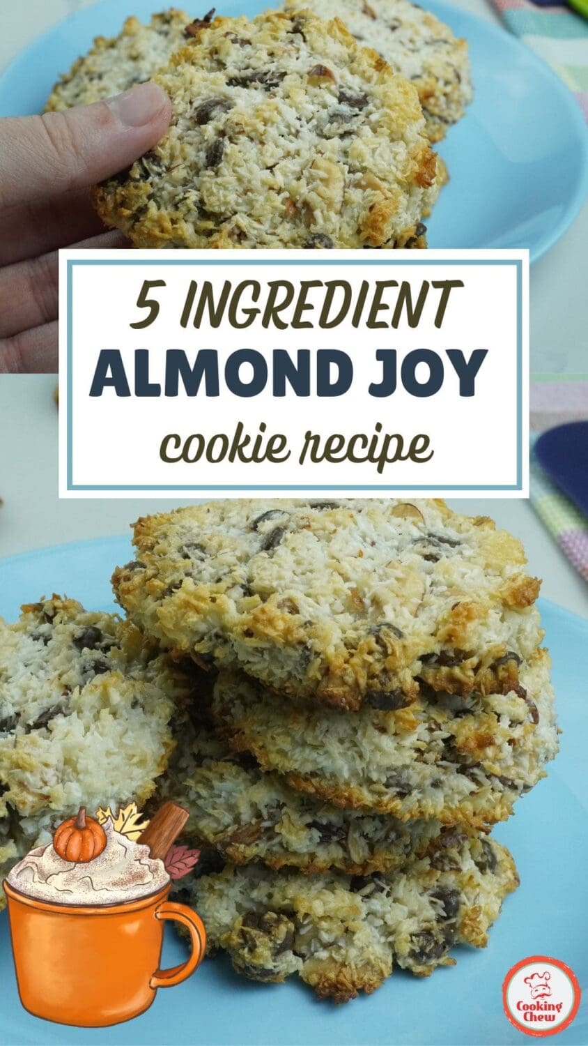 Easy Almond Joy cookies with five ingredients for Thanksgiving dessert or fall baking.