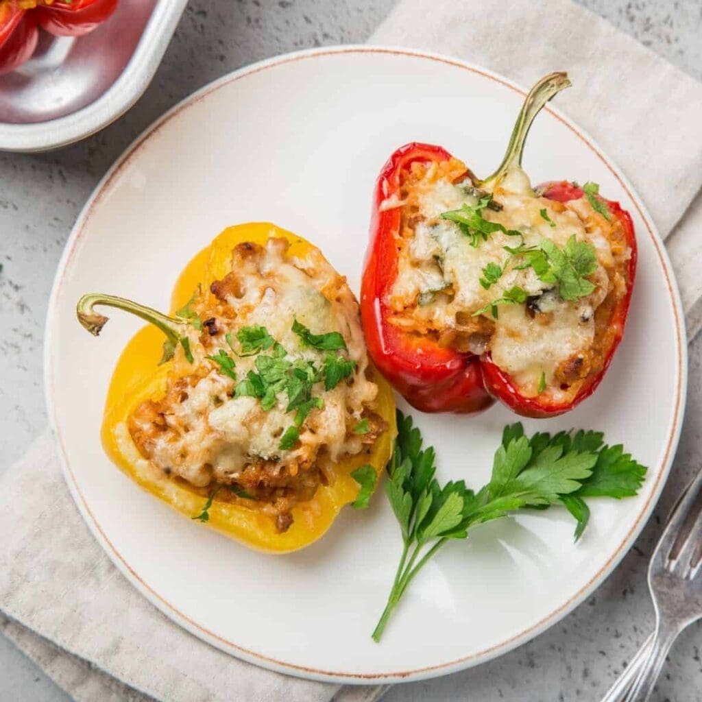 No-rice stuffed bell peppers recipe (with Italian touch)