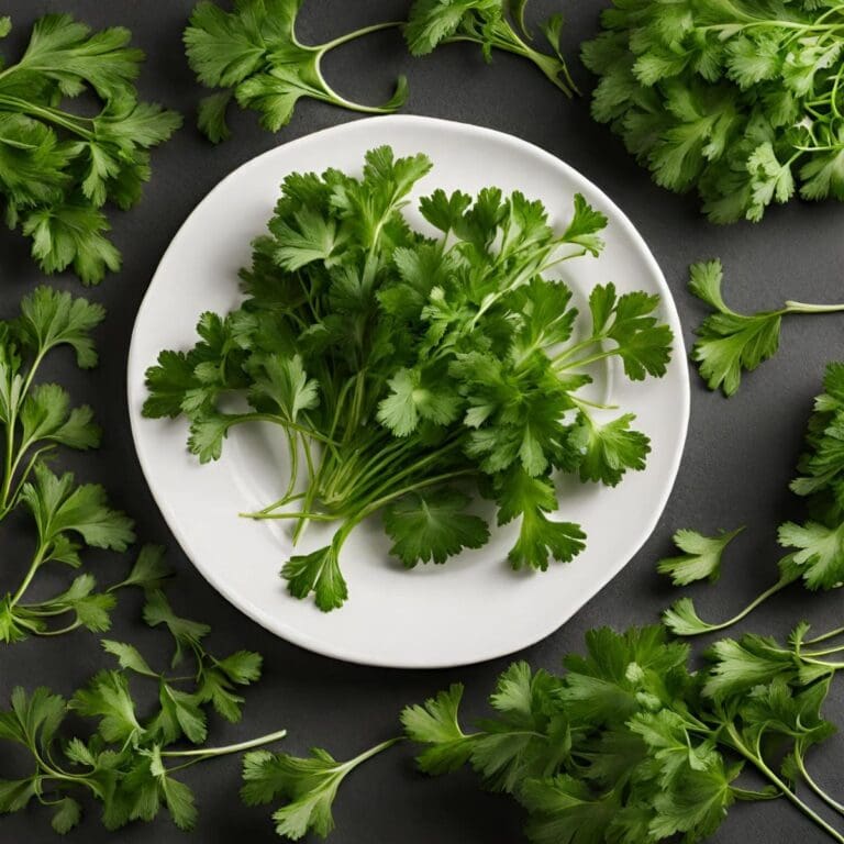 A photo of a plate of parsley.