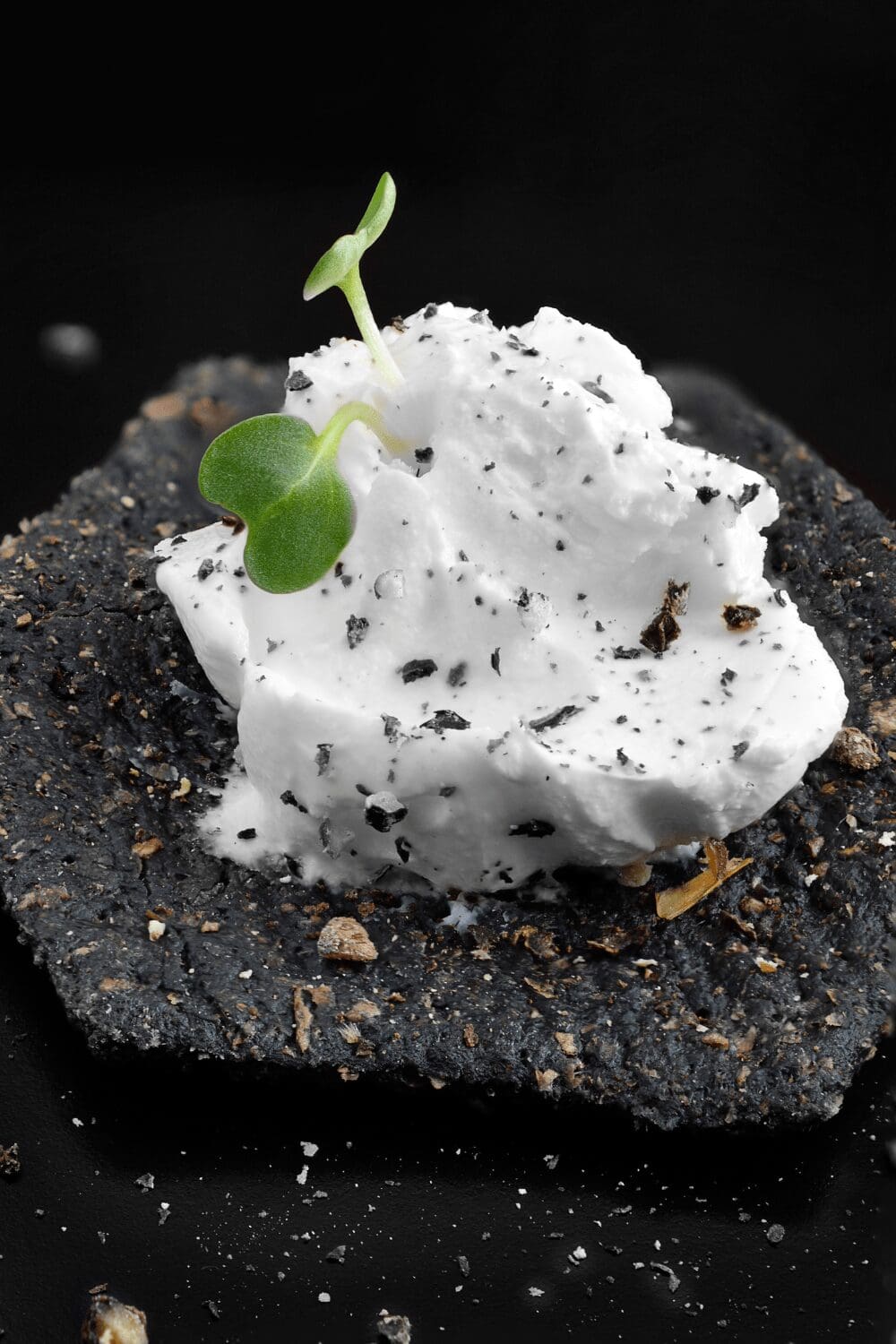  close-up photo of cream cheese canape.