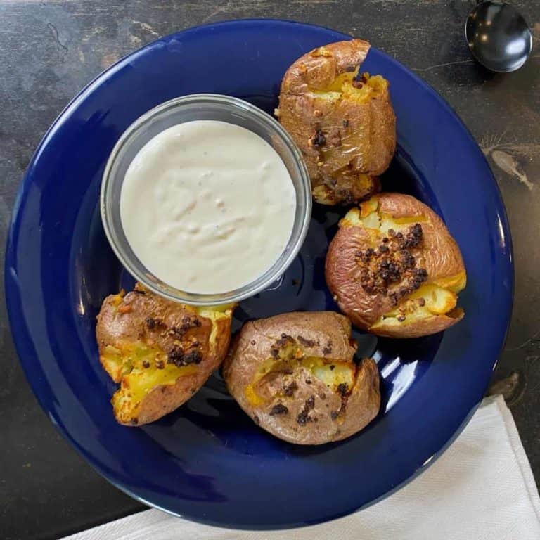 Quick Air Fryer Smashed Red Potatoes With a Crunch