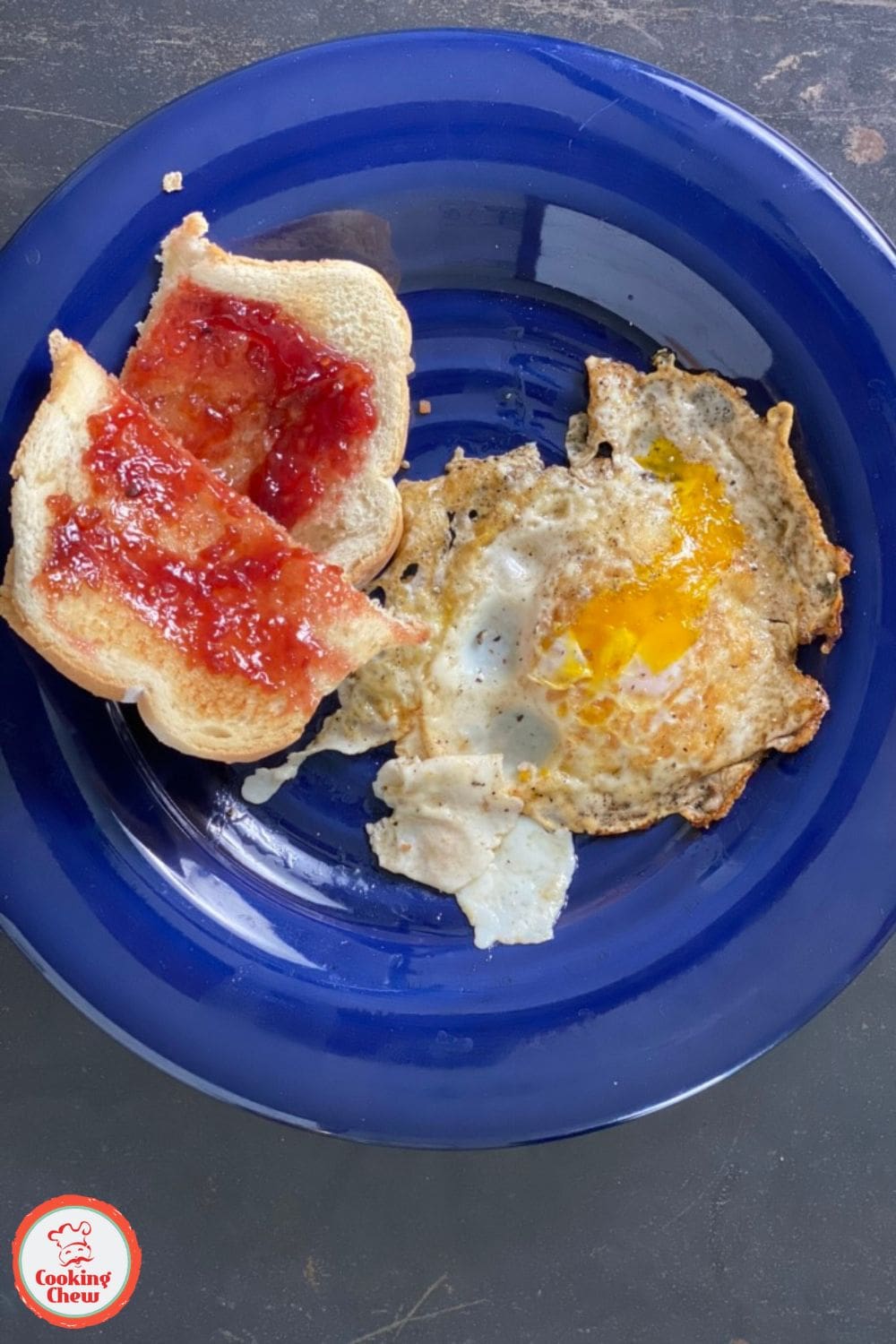 A sunny-side-up egg cooking in a cast iron skillet, golden and picture-perfect.