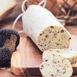 Truffle butter finished on a cutting board
