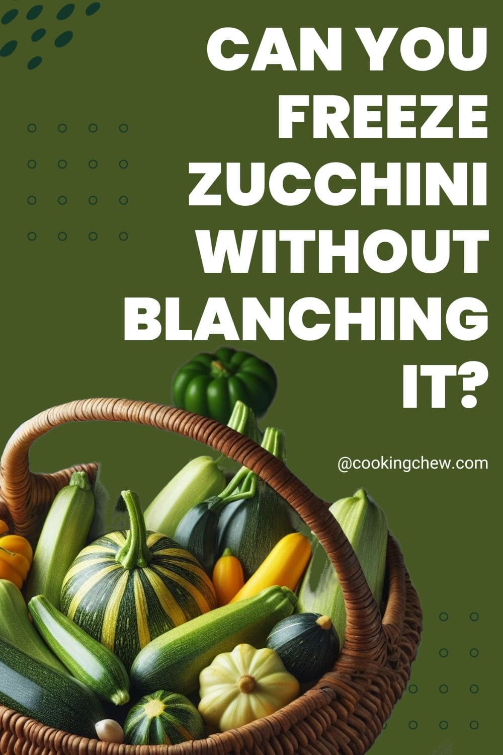A photo of a basket full of zucchini.