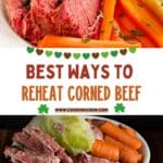 A bowl filled with corned beef, cabbage, carrots, and potatoes.