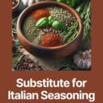 A wooden bowl filled with a variety of spices and herbs, including Italian seasoning, Herbs de Provence, Greek seasoning, Za'atar, and Montreal steak spice.