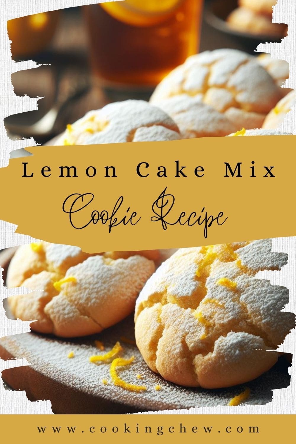 A close-up image of a plate piled high with soft, round lemon cookies.