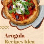 Pizza with burrata cheese and arugula