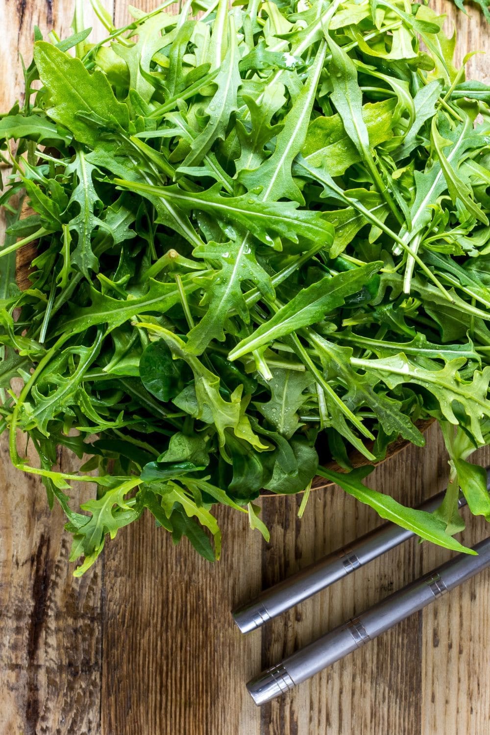 A plate of arugula salad.