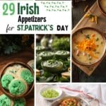 A collage of st. patrick’s day appetizers.