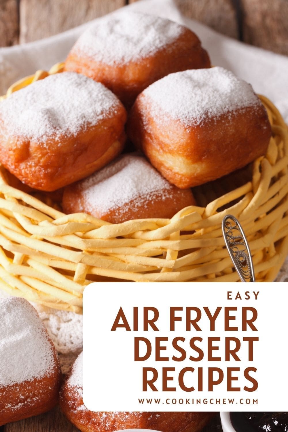 A basket of air-fried beignets.