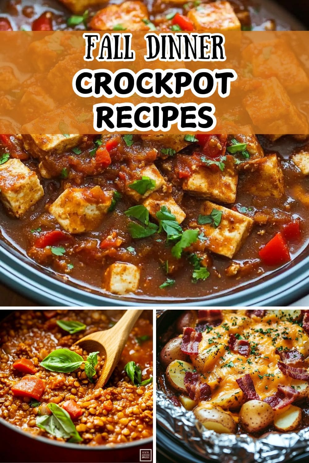 Collection of easy fall and winter crockpot dinner recipes, perfect for hearty, cozy meals.