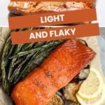 A healthy and flavorful meal of air-fried salmon with fresh vegetables, captured in a photorealistic style.