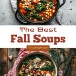 Bowl of cozy kale soup, perfect for fall and winter, with healthy ingredients