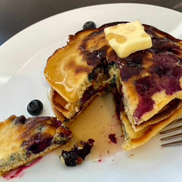 Blueberry Pancakes So Easy, Baking Mix Does the Work