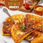 A white plate with slices of potato farls.