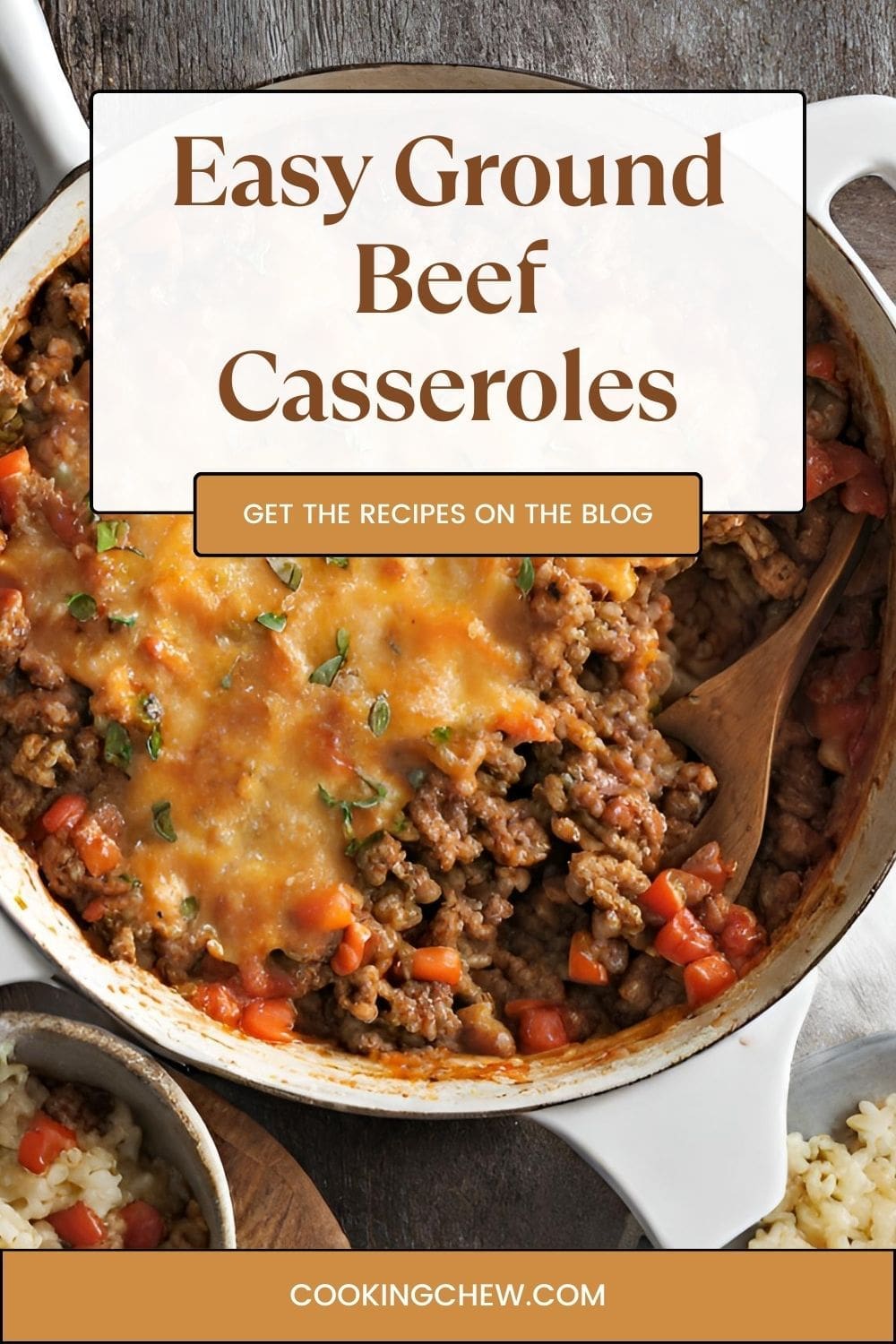 A close-up photo of a classic ground beef casserole, perfect for a cozy weeknight meal.