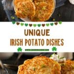 Collage photo of irish potato pancakes.