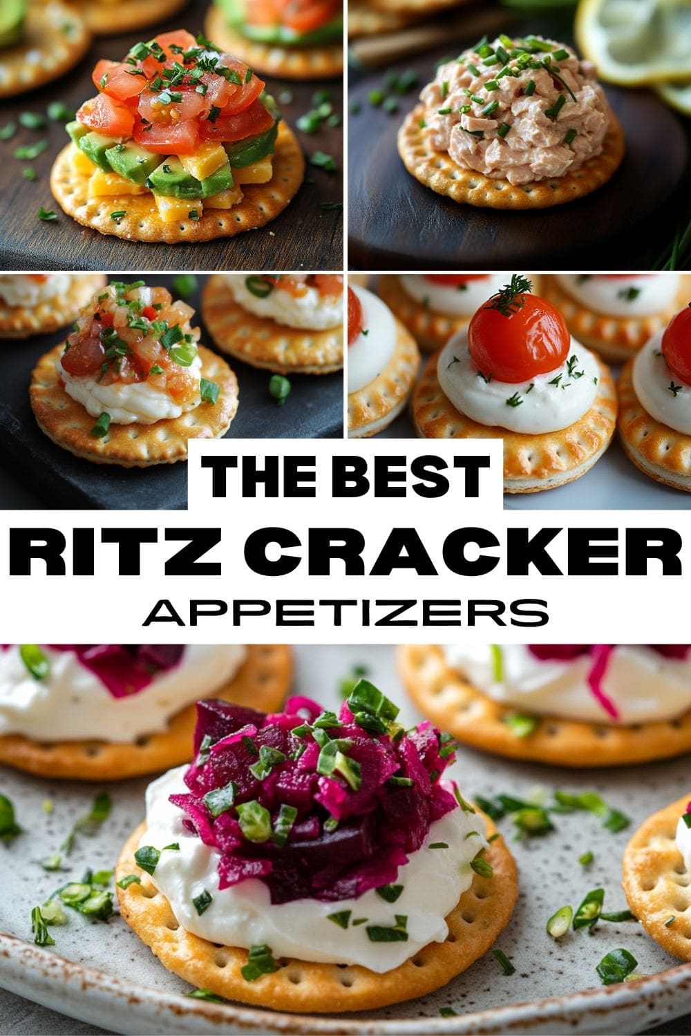 Ritz Cracker Snacks with Various Toppings