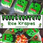 Halloween Rice Krispie treats shaped like Frankenstein – easy and cute!