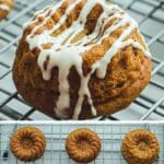 Holiday mini bundt cakes for Thanksgiving made from cake mix with festive decoration.