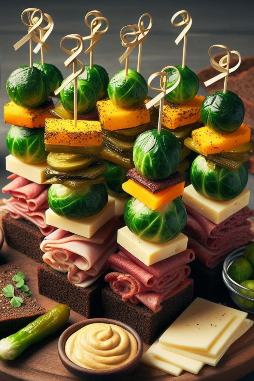 A close-up photo of luck of the irish skewers.