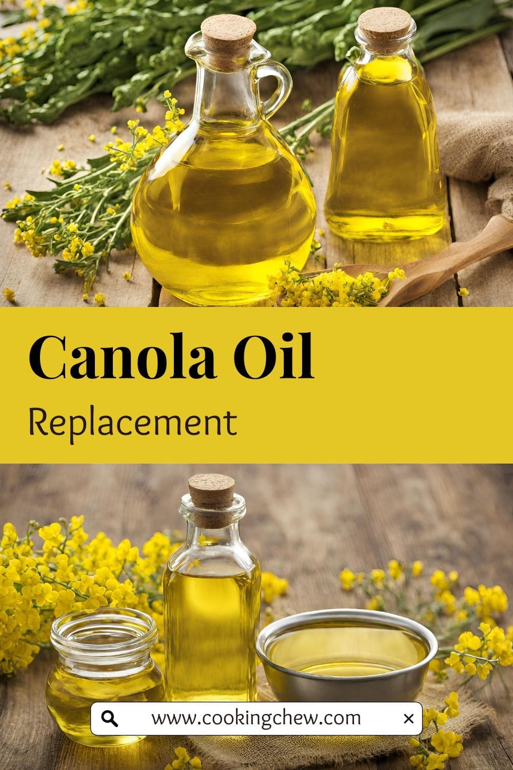 A collage of canola oil in a jar.