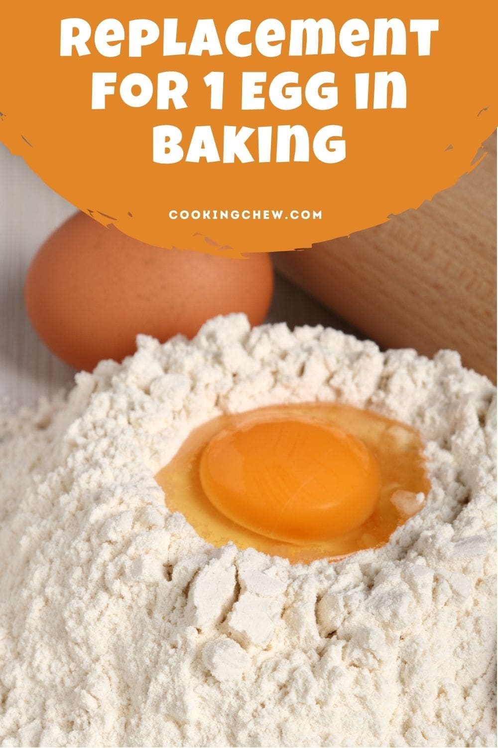 A close-up photo of an egg sitting on top of a pile of white flour.