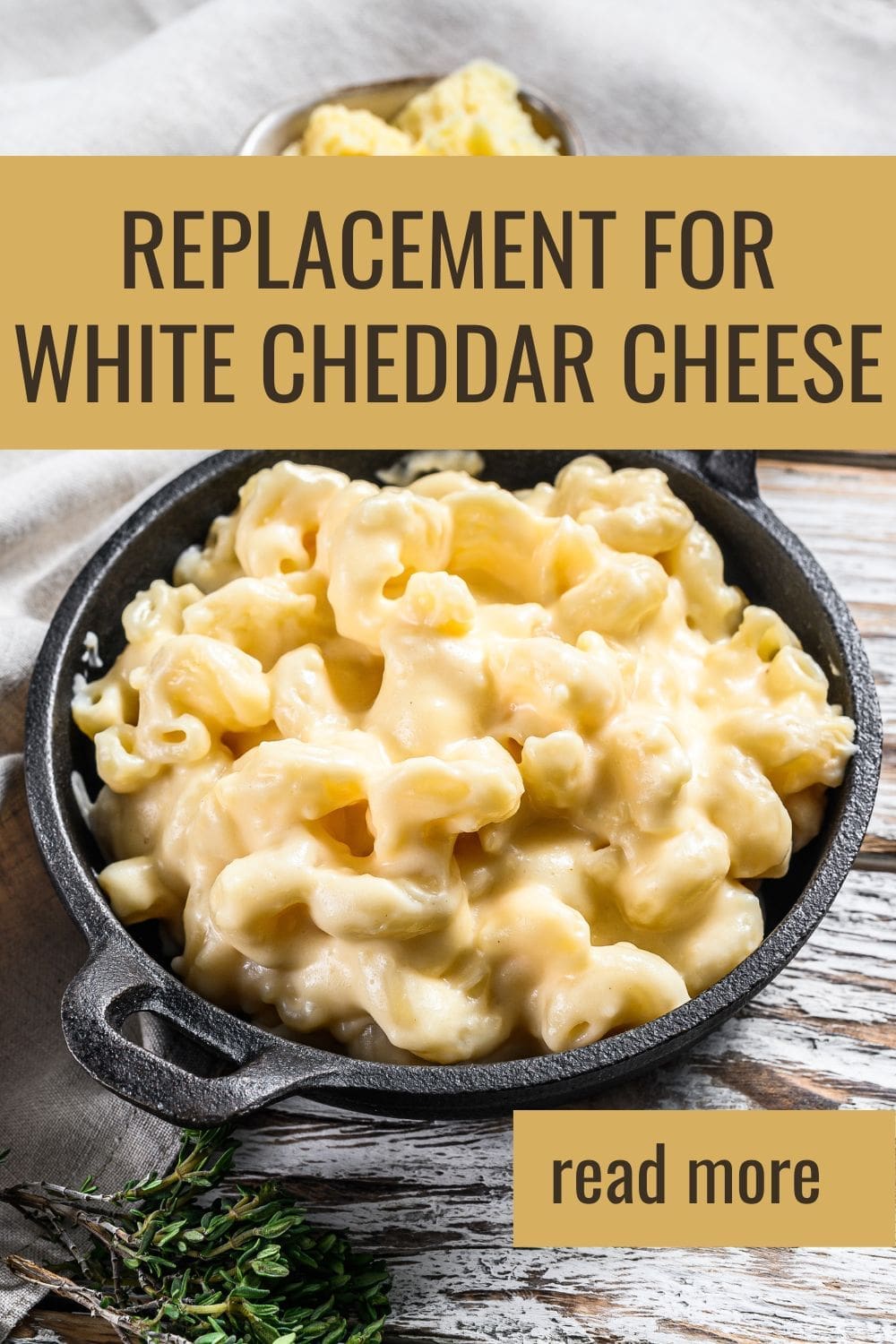 A comforting dish of macaroni and cheese made with white cheddar cheese.