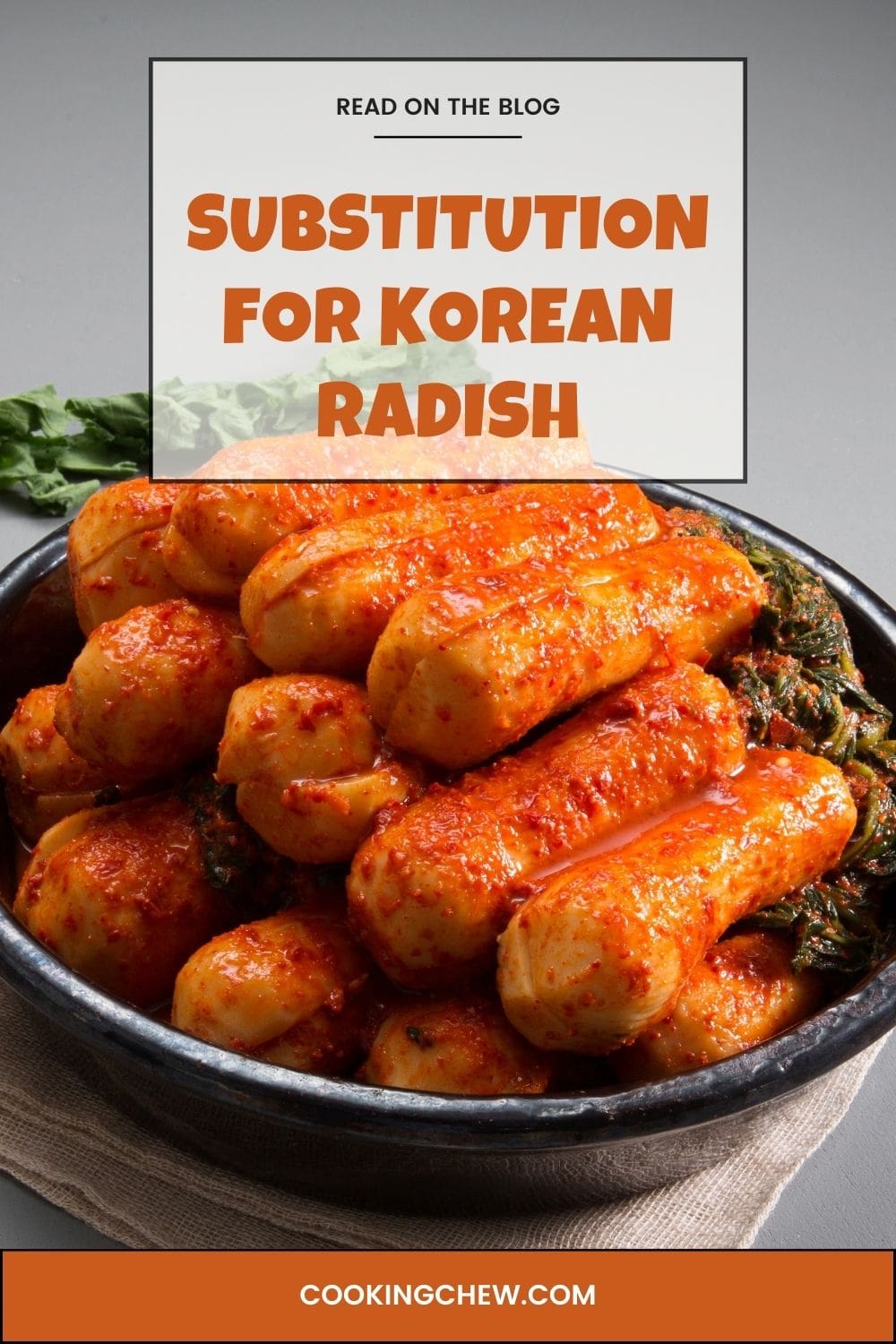 Korean radish kimchi on the table