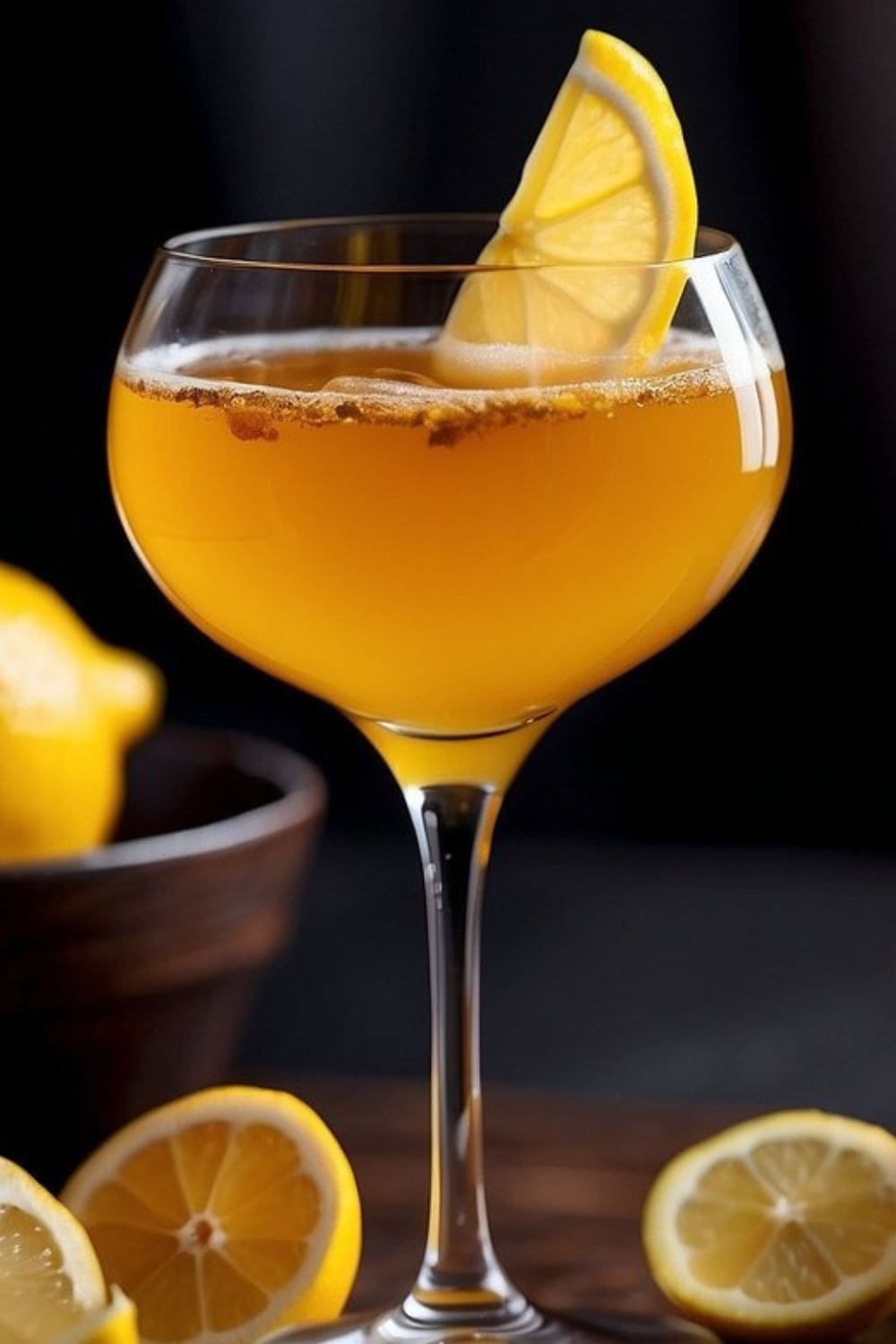 A close-up photo of a classic spiced rum sidecar