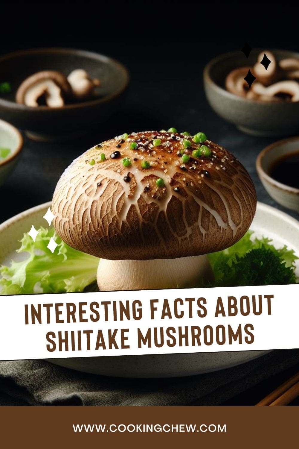 A photo of shiitake mushroom on a white plate.