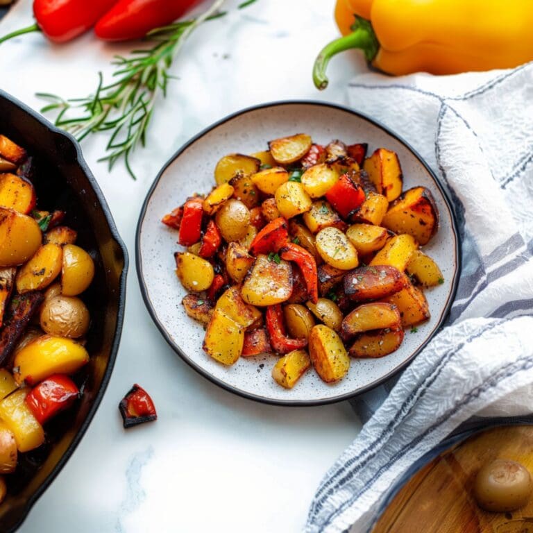 Easy Roasted Bell Peppers and Potatoes Recipe with 3 Ingredients
