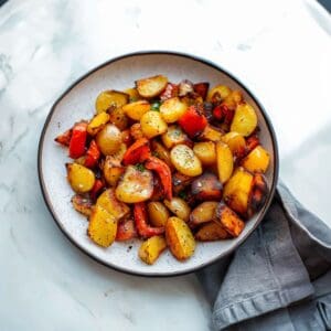 Simple Roasted Potatoes with Bell Peppers Recipe Using 3 Ingredients