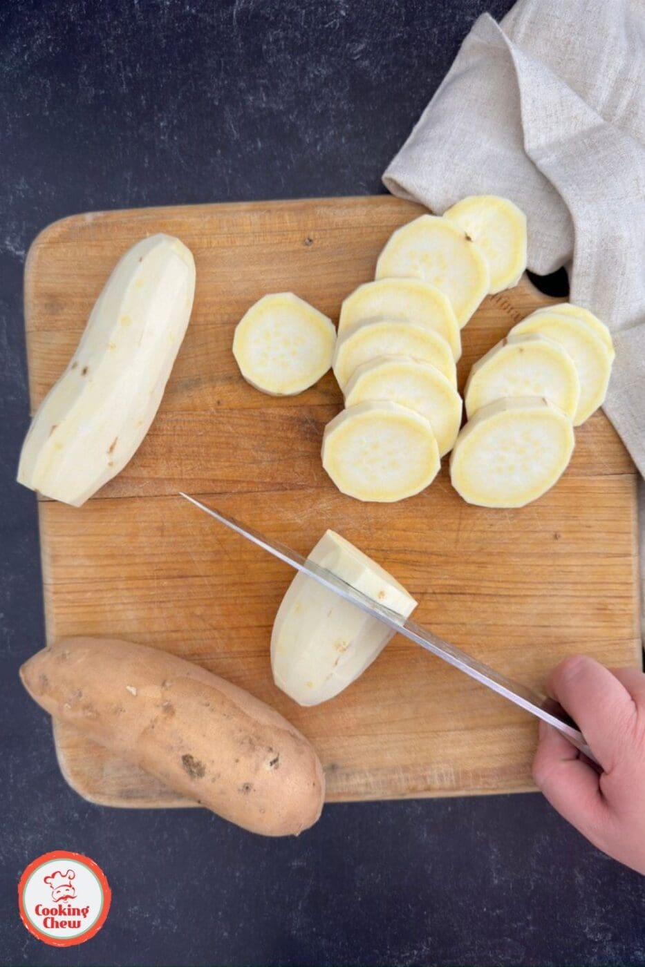 Potato rounds, crispy and golden brown from the air fryer.