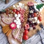 Easy Christmas tree charcuterie board with meats and cheeses