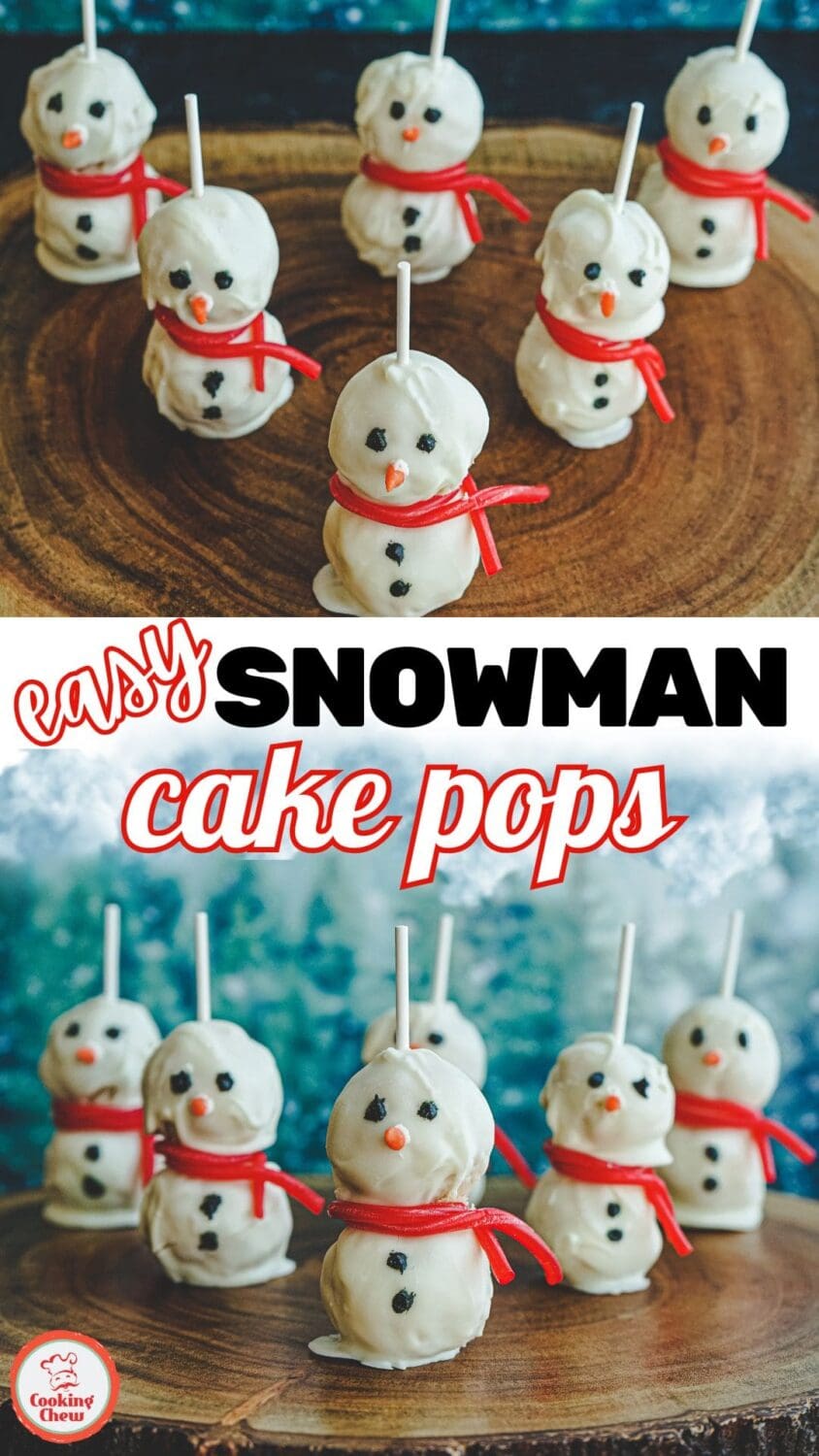 Easy snowman cake pops recipe for Christmas parties