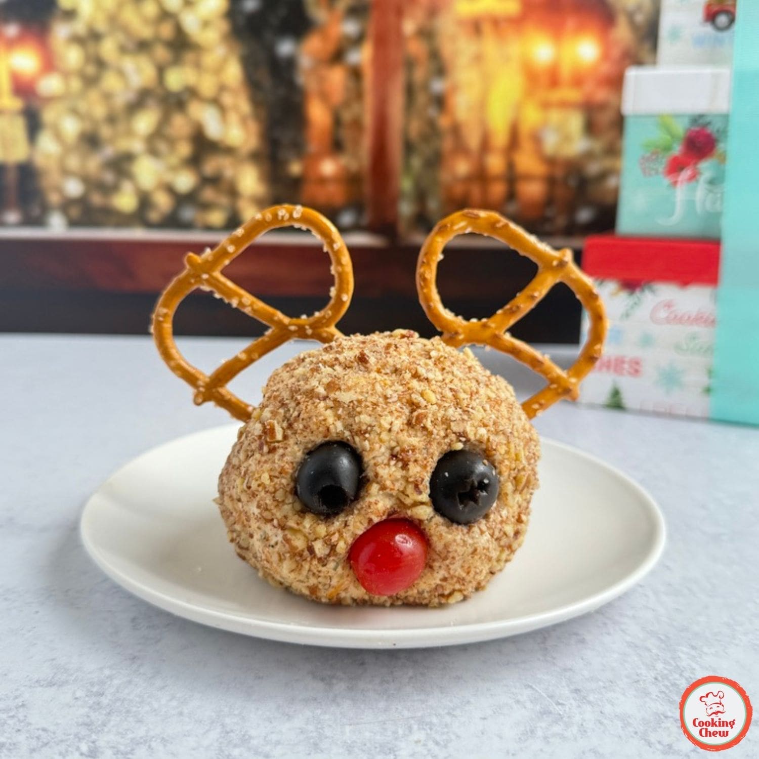 Festive Rudolph Cheese Ball – Perfect Christmas Party Appetizer