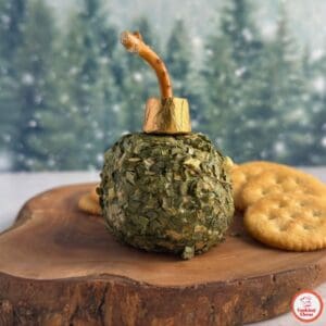 Festive cheese ball recipe for holiday celebrations.