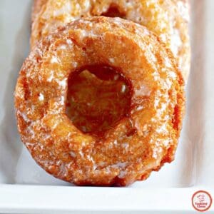 Pumpkin donuts with a cozy vanilla glaze.