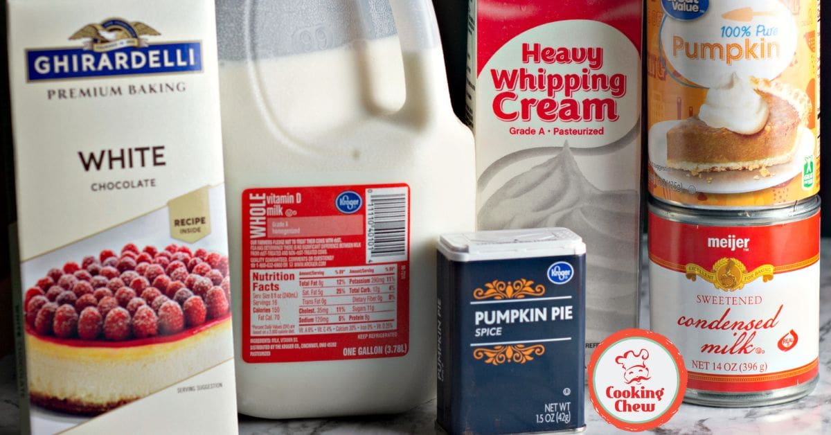 Slow cooker pumpkin white hot chocolate for cozy fall days.