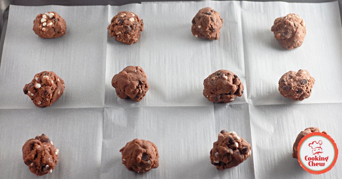 Easy hot chocolate cookie recipe with marshmallows for winter baking.